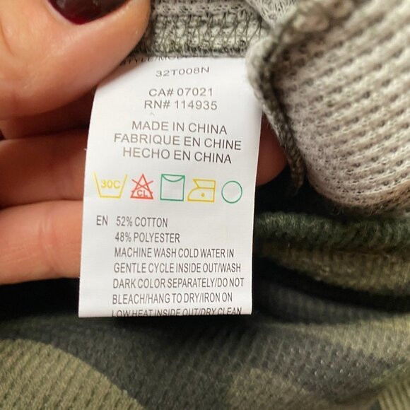 RDI Bnwot Waffle Joggers New Stretch Drawstring Green Camo Pant - Picture 7 of 10